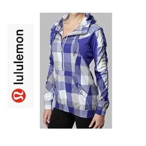 Vintage Lululemon Purple/Blue Plaid Jacket. Sz 12